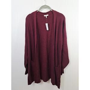 Maurices New! Women's Purple Long Line Open Front Cardigan XL Balloon Sleeve